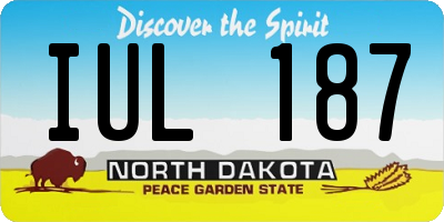 ND license plate IUL187
