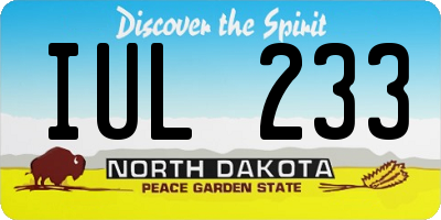 ND license plate IUL233