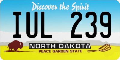 ND license plate IUL239