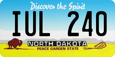 ND license plate IUL240