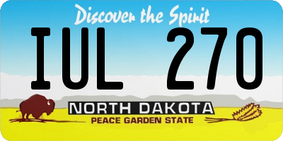 ND license plate IUL270