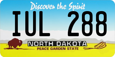 ND license plate IUL288