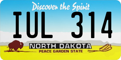 ND license plate IUL314