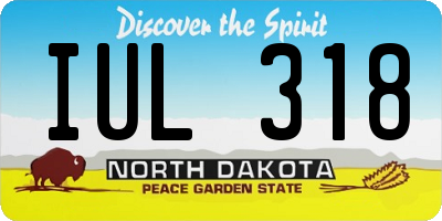 ND license plate IUL318