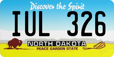 ND license plate IUL326