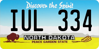 ND license plate IUL334