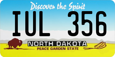 ND license plate IUL356
