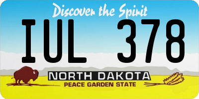 ND license plate IUL378