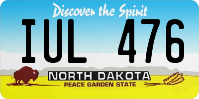 ND license plate IUL476