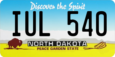 ND license plate IUL540