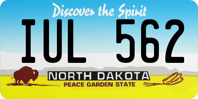 ND license plate IUL562
