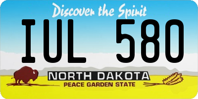 ND license plate IUL580
