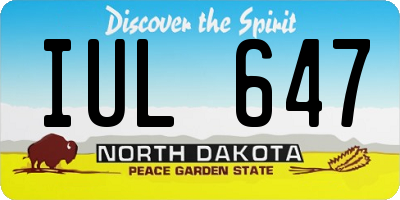 ND license plate IUL647
