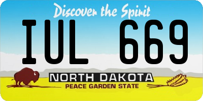 ND license plate IUL669