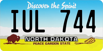 ND license plate IUL744