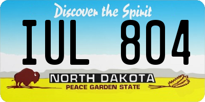 ND license plate IUL804