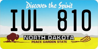 ND license plate IUL810