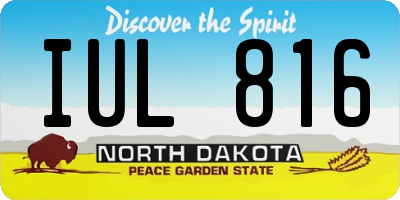ND license plate IUL816