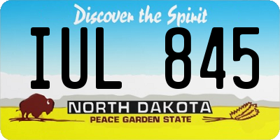 ND license plate IUL845