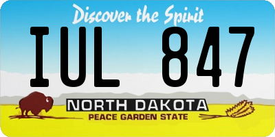 ND license plate IUL847