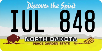 ND license plate IUL848
