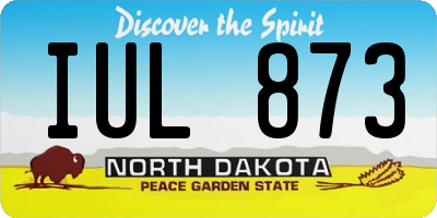 ND license plate IUL873