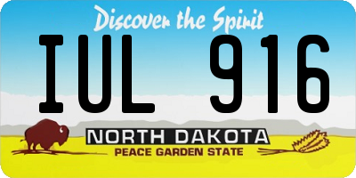 ND license plate IUL916