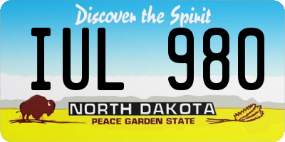 ND license plate IUL980