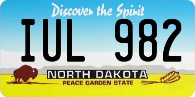 ND license plate IUL982