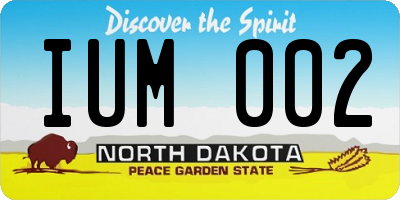 ND license plate IUM002