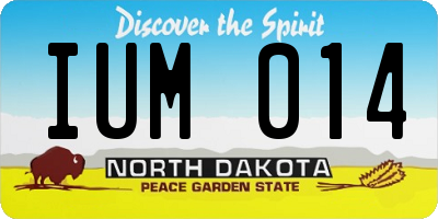 ND license plate IUM014
