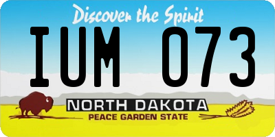 ND license plate IUM073