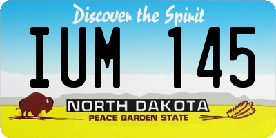 ND license plate IUM145