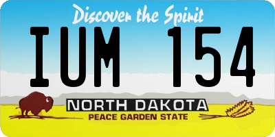 ND license plate IUM154