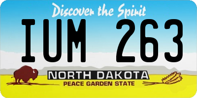 ND license plate IUM263
