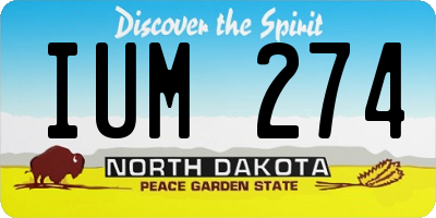 ND license plate IUM274