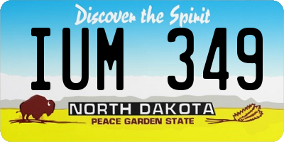 ND license plate IUM349