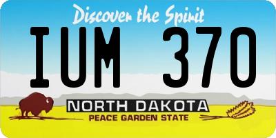 ND license plate IUM370
