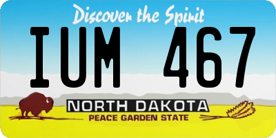 ND license plate IUM467