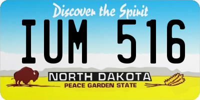 ND license plate IUM516