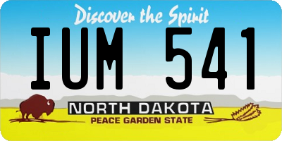 ND license plate IUM541