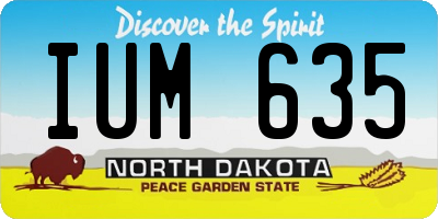 ND license plate IUM635