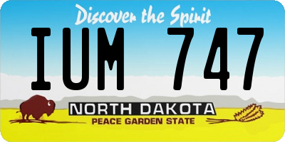 ND license plate IUM747