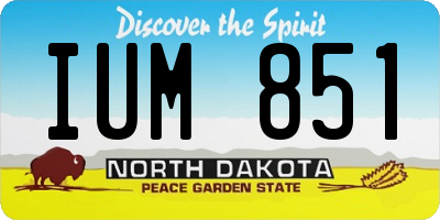 ND license plate IUM851