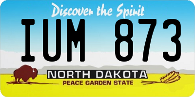 ND license plate IUM873