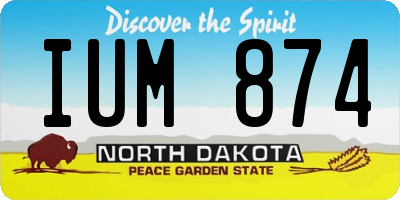 ND license plate IUM874