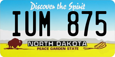 ND license plate IUM875