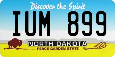 ND license plate IUM899