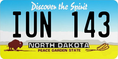 ND license plate IUN143