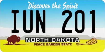ND license plate IUN201